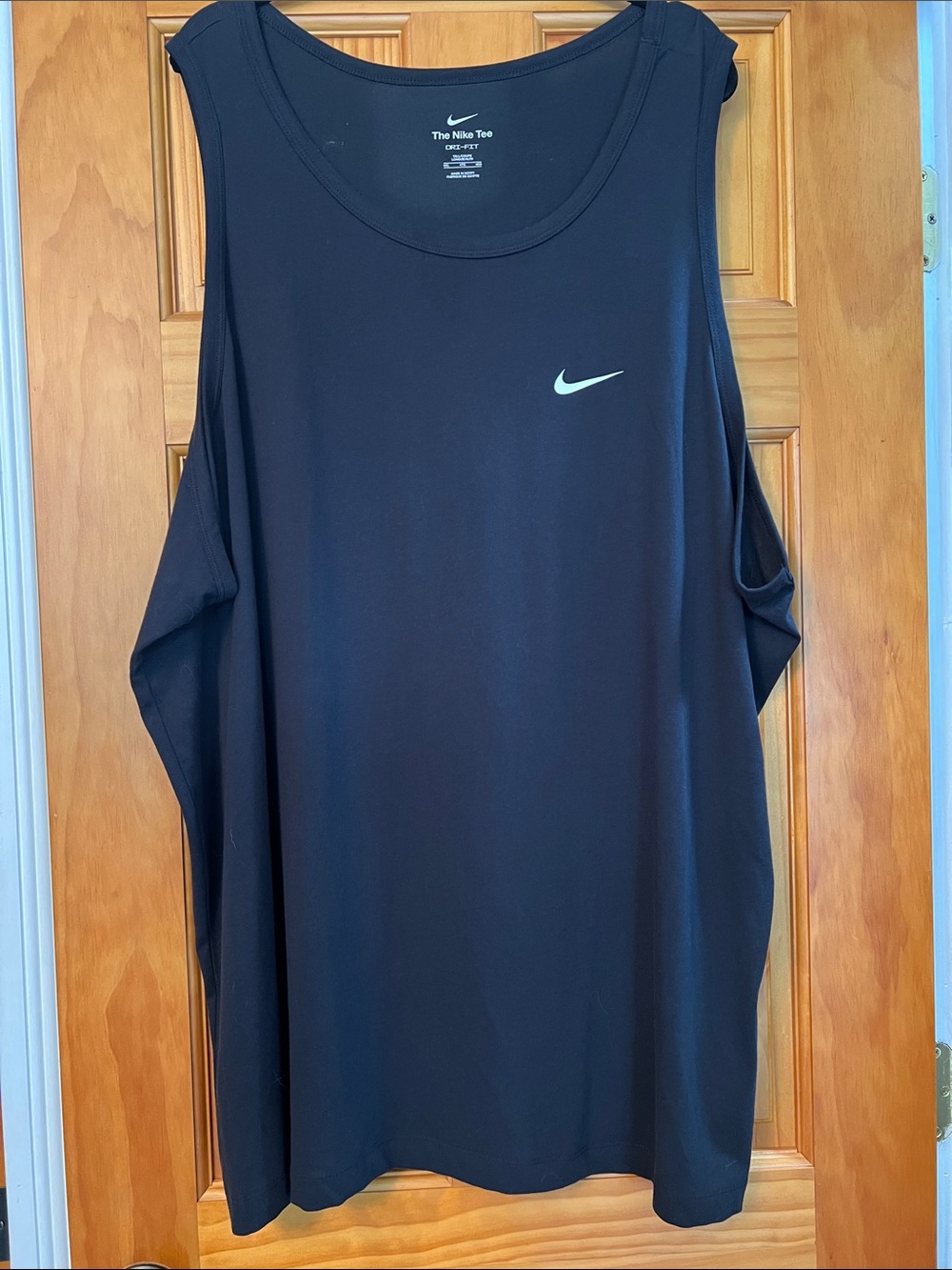 Black Tank with White Swoosh, Dri-Fit, 4XL-Tall,